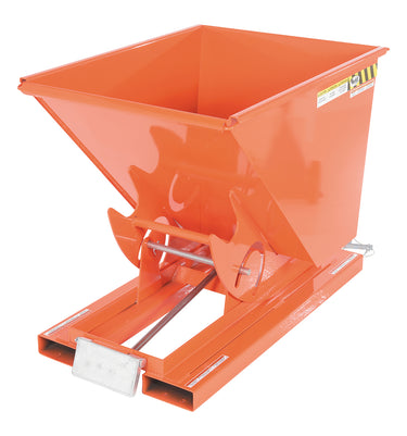 1/2 CuYd 70 Degree Heavy Duty Self Dumping Hopper w/ Bumper Release - Orange
